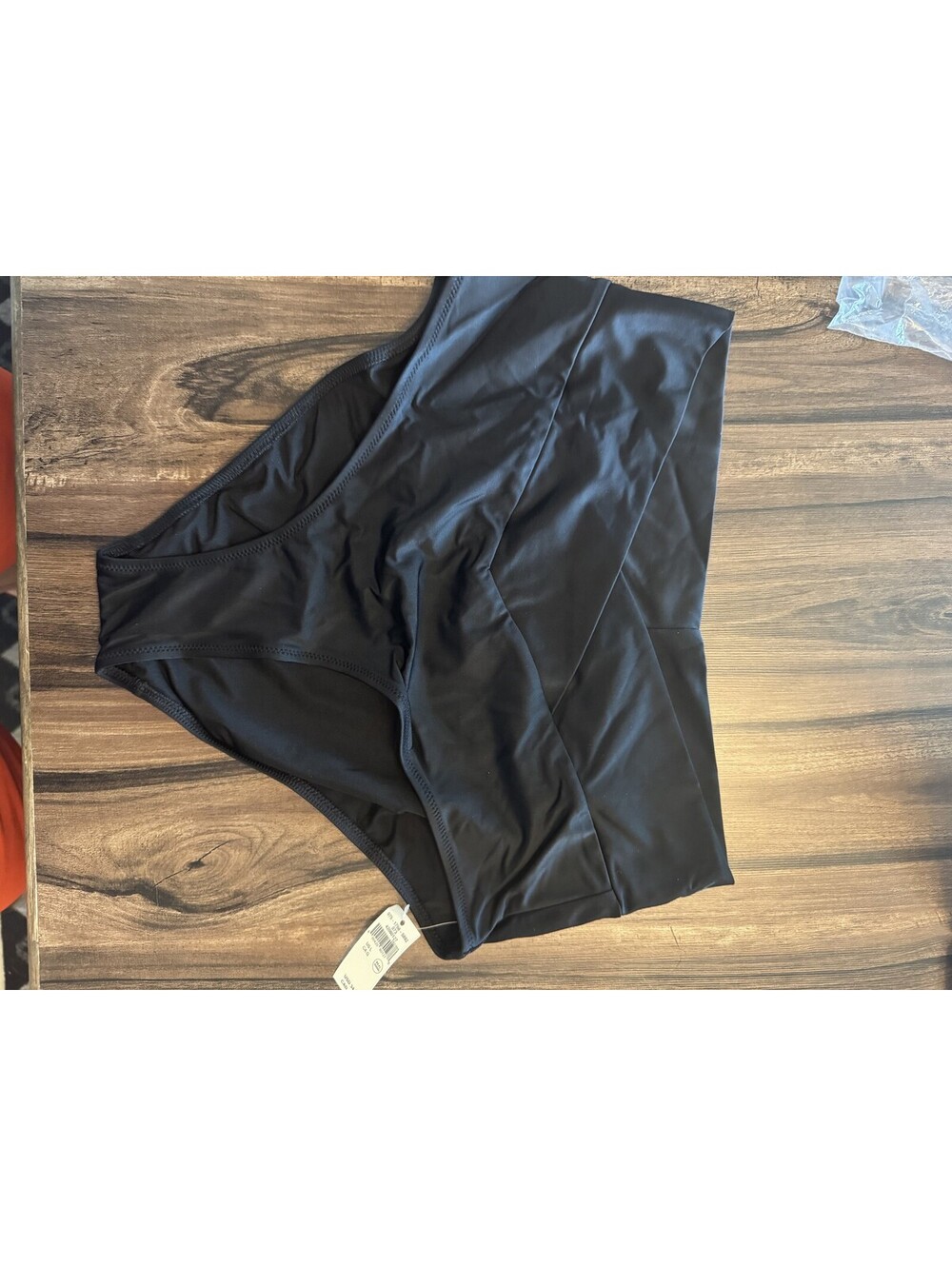 Aerie High Waisted Bikini Bottom Black Women's Size L NWT